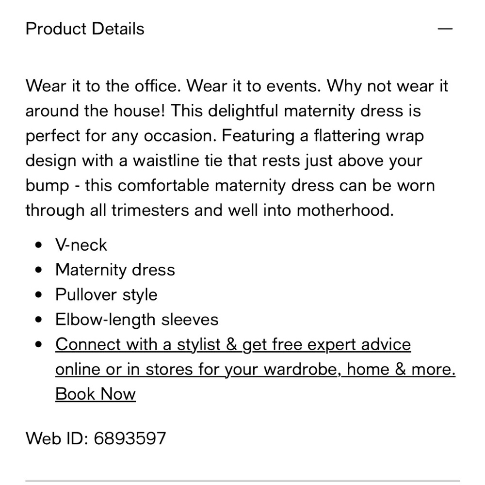 Motherhood Maternity Waist Tie Surplice Wrap dress, medium - Picture 6 of 6